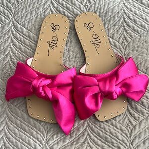 So Me Women's Pink Bow Sandals